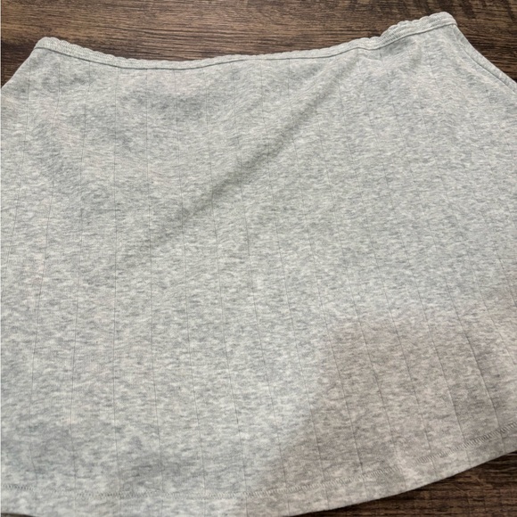 skims drop needle pointelle mini skirt in light heather grey - Picture 8 of 8